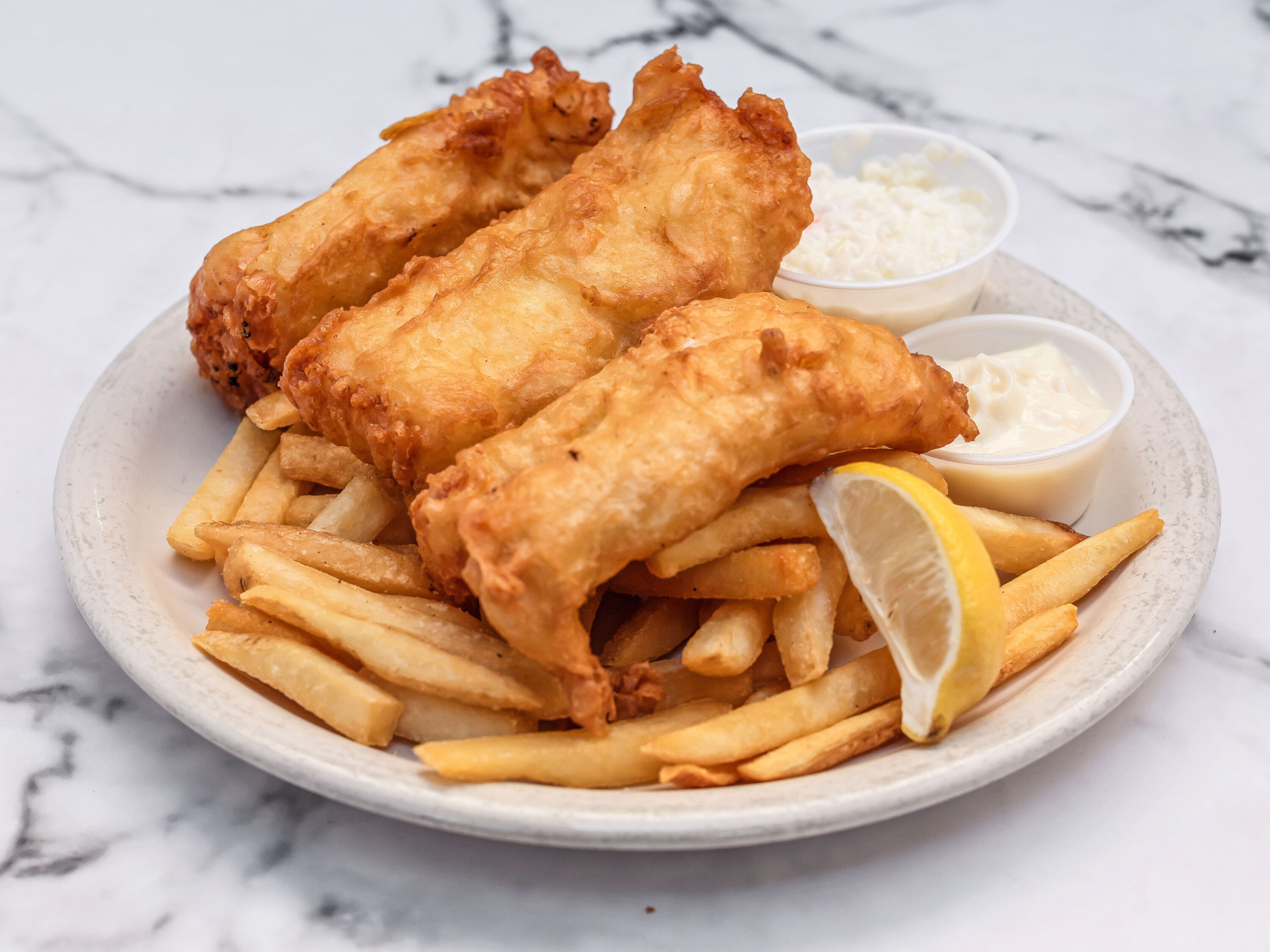 Order Traditional Irish Fish and Chips food online from Riley Pour House store, Carnegie on bringmethat.com