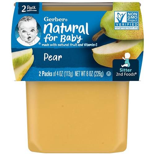 Order Gerber 2nd Foods Baby Food Pear - 4.0 oz x 2 pack food online from Walgreens store, CALHOUN on bringmethat.com