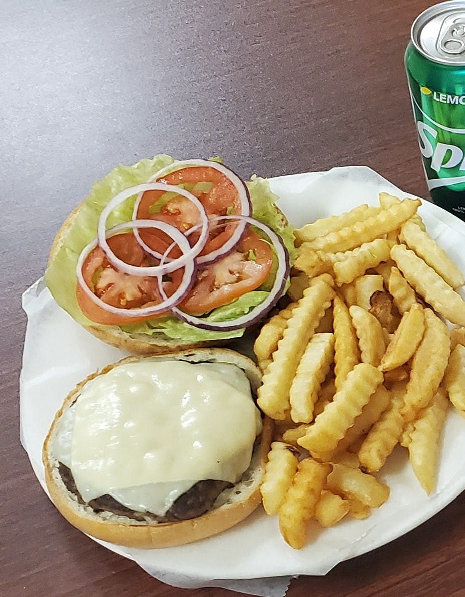 Order Cheeseburger - 1/2 lb. food online from Pennsville Pizza store, Pennsville on bringmethat.com