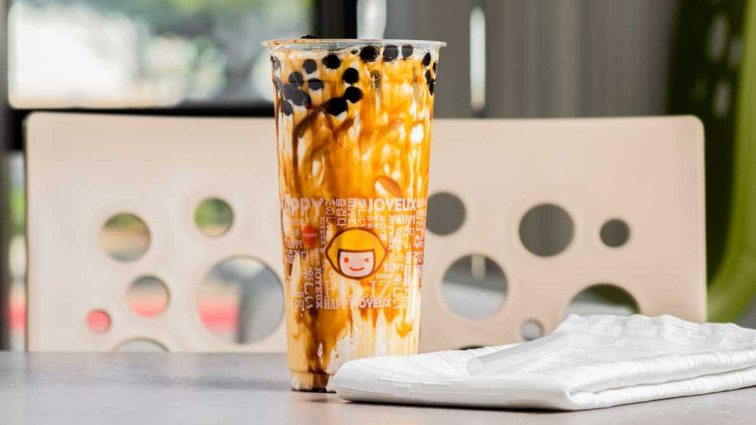 Order D11. Okinawa Fresh Milk with Boba food online from Happy Lemon store, Pleasant Hill on bringmethat.com