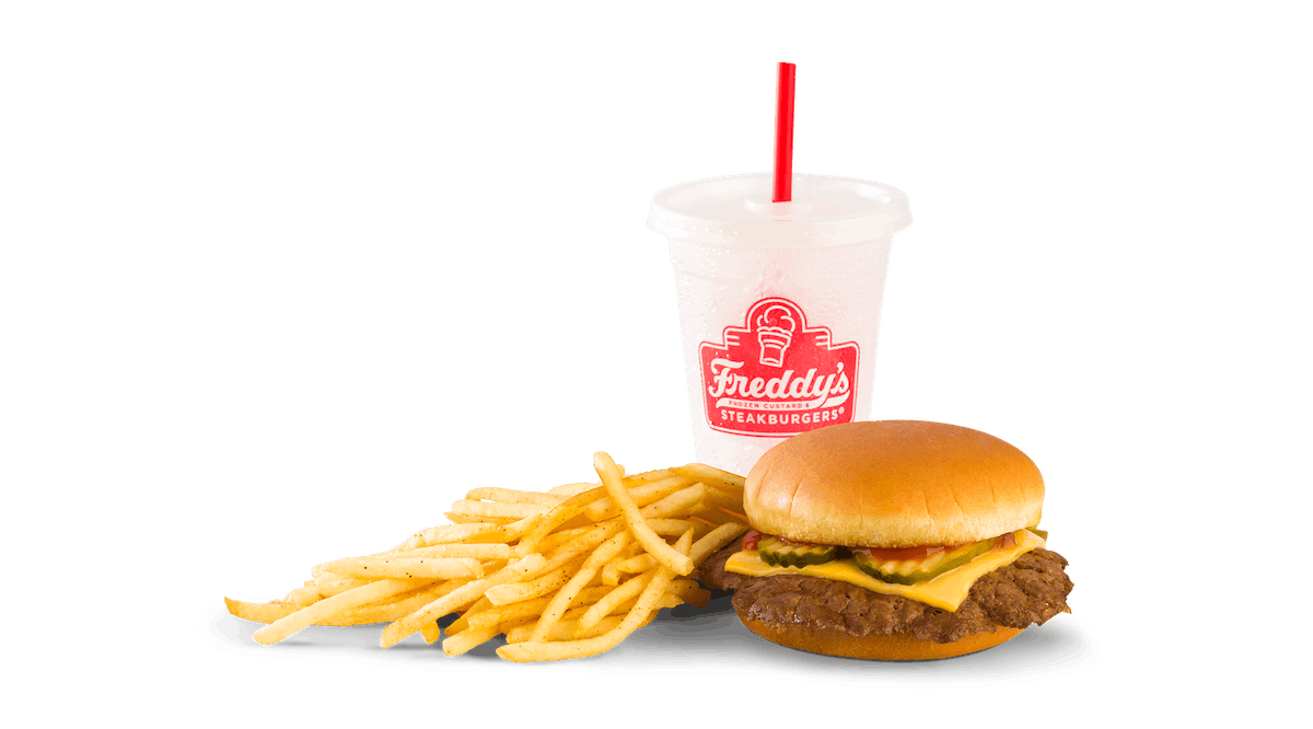 Order Kid's Steakburger with Cheese Combo food online from Freddy's Frozen Custard & Steakburgers store, Omaha on bringmethat.com