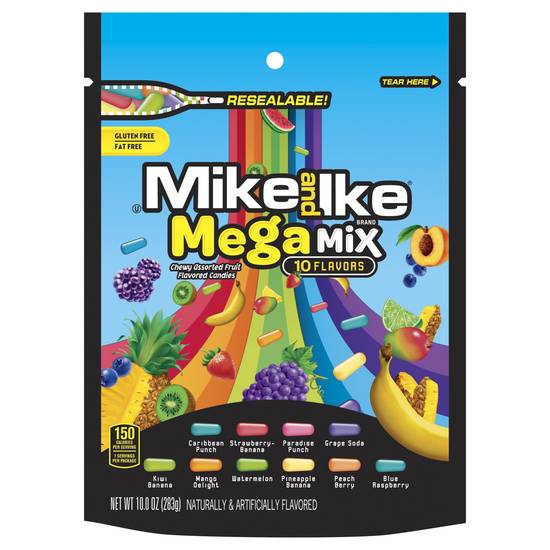 Order Mike and Ike Mega Mix Chewy Candy food online from Exxon Food Mart store, Port Huron on bringmethat.com