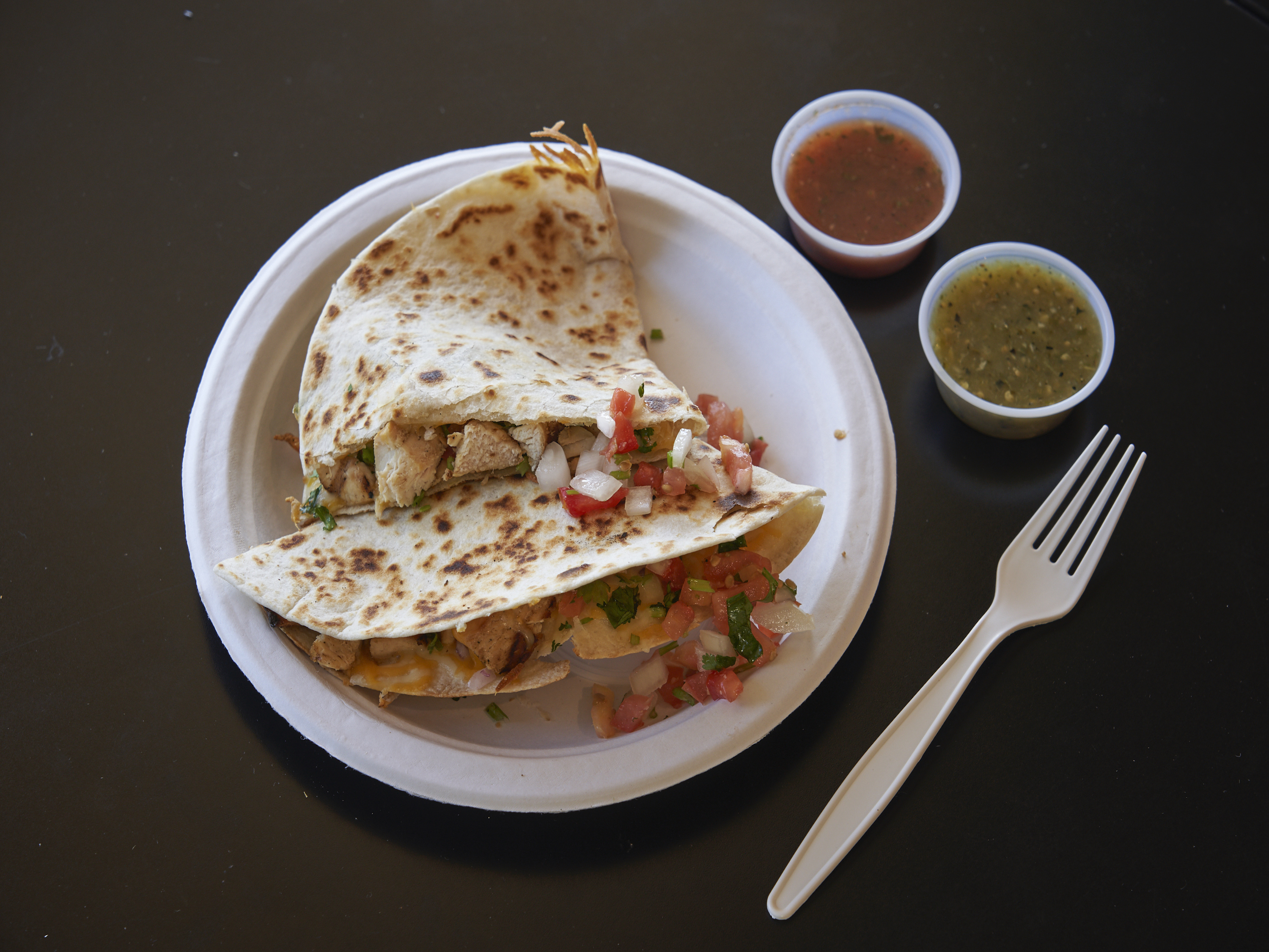 Order Chicken Quesadilla food online from 360 Gourmet Burritos store, Alameda on bringmethat.com