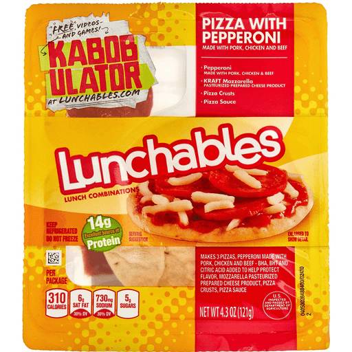 Order Lunchable Pizza with Pepperoni (4.3 OZ) 133895 food online from BevMo! store, Milpitas on bringmethat.com
