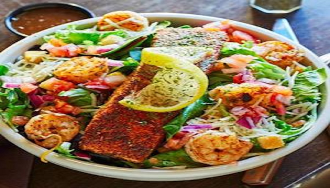 Order Salmon Shrimp Salad food online from 656 Sports Bar & Grille store, Atlanta on bringmethat.com