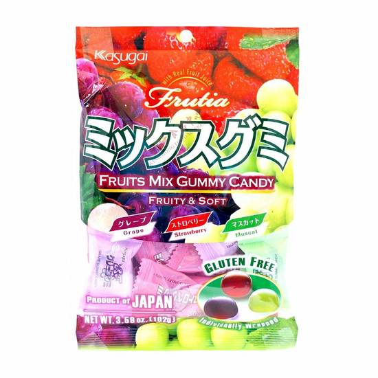 Order Kasugai Frutia Gummy Candy - Grape, Strawberry, Muscat food online from IV Deli Mart store, Goleta on bringmethat.com