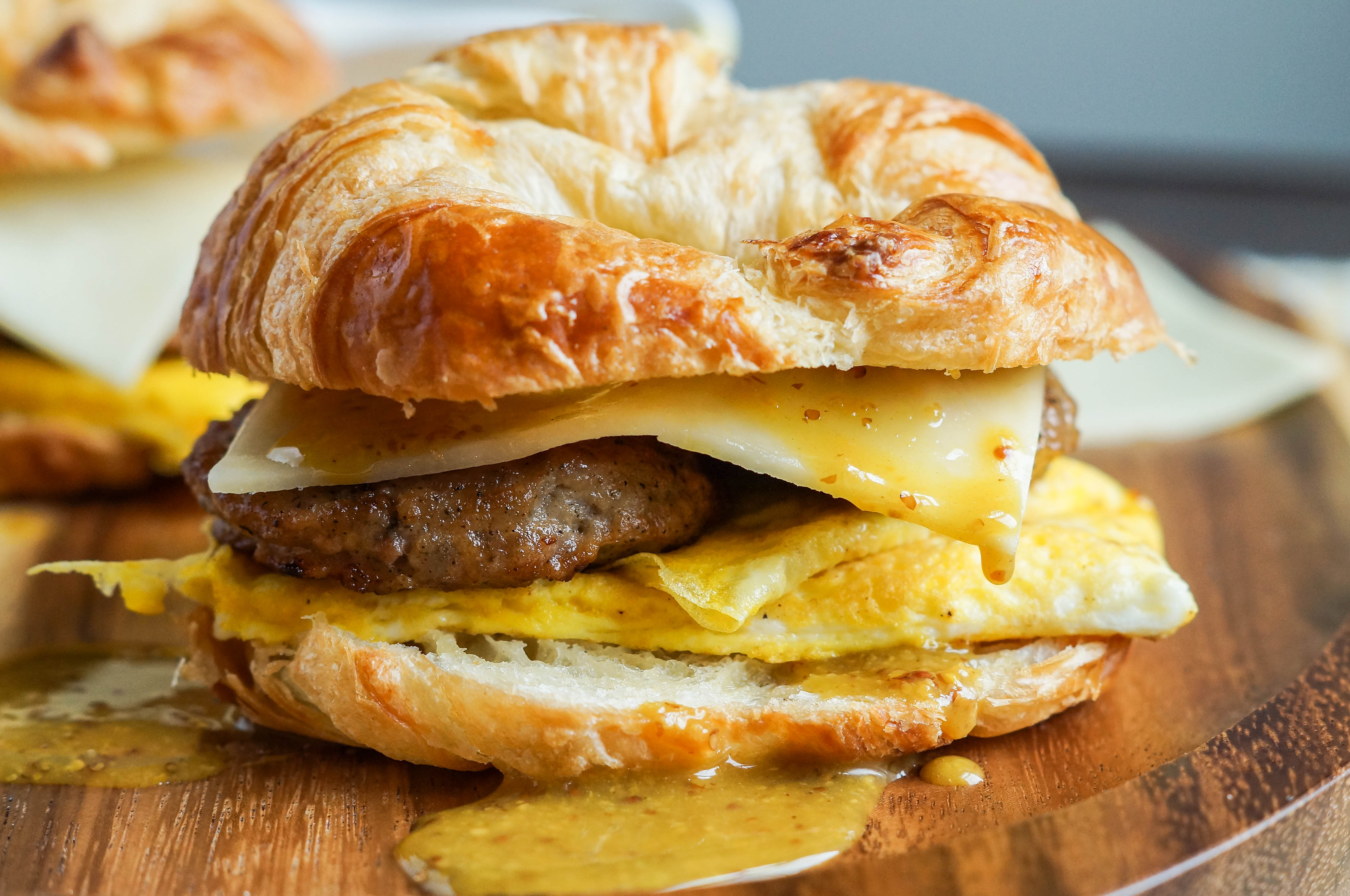 Order Sausage Eggs & Cheese on a Croissant food online from Coney Island Bagels store, Brooklyn on bringmethat.com
