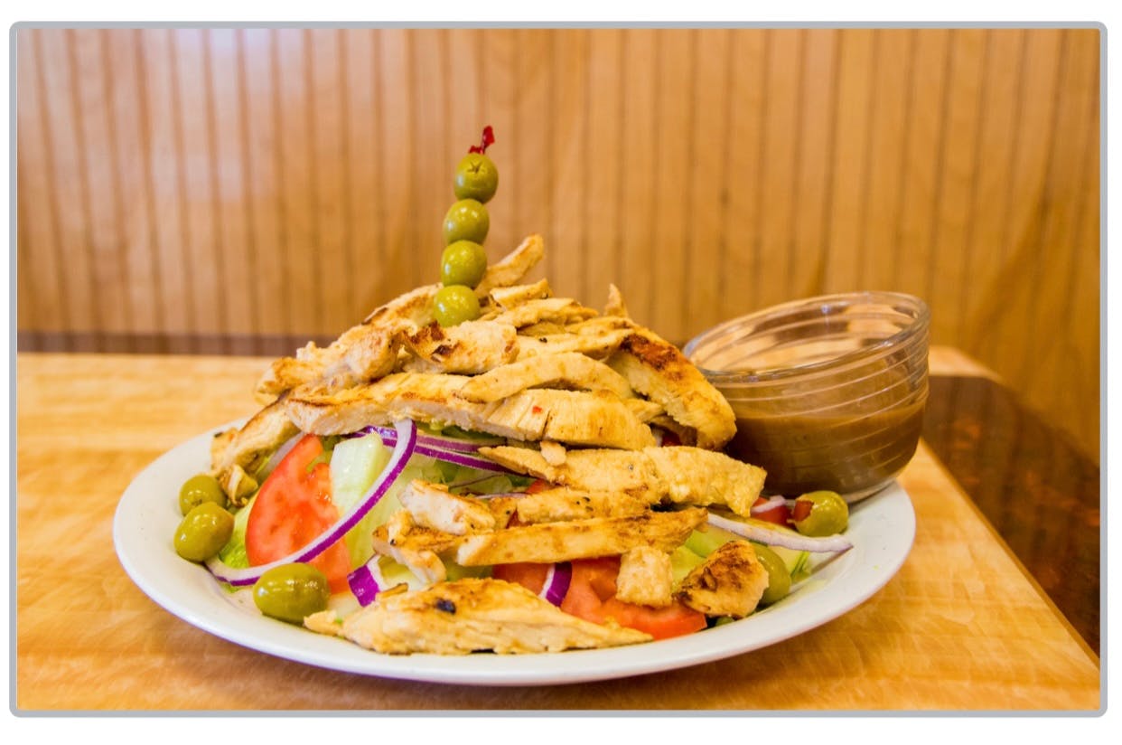 Order Grilled Chicken Salad - Salad food online from Tuscan Pizza store, Sicklerville on bringmethat.com