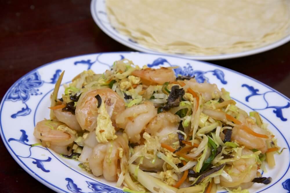 Order Moo Shu Shrimp food online from Red Dragon Chinese Restaurant store, Raleigh on bringmethat.com