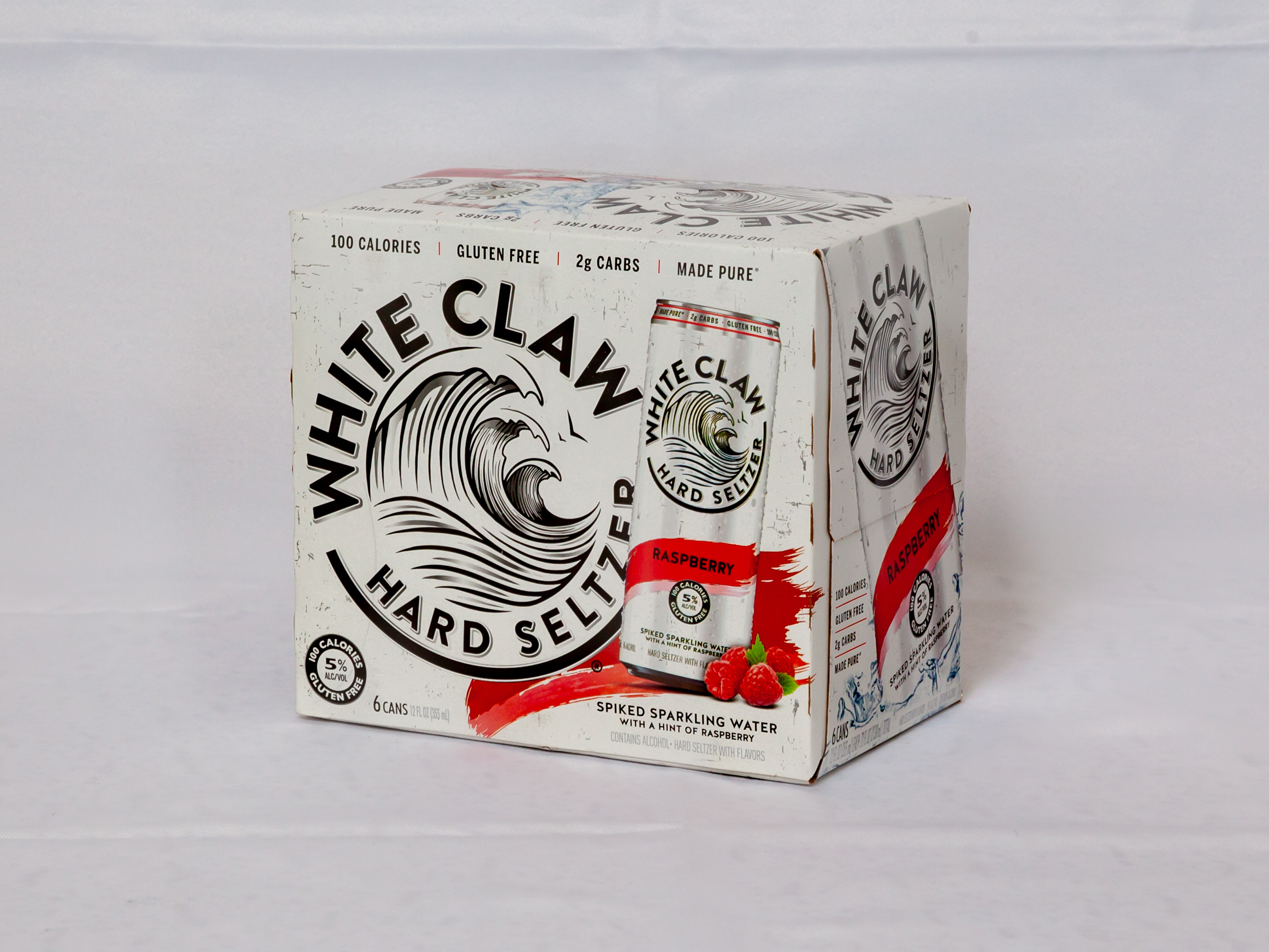 Order White Claw Raspberry Hard Seltzer 6 Pack Cans Beer food online from Country Club Hills Food And Liquor store, Country Club Hills on bringmethat.com