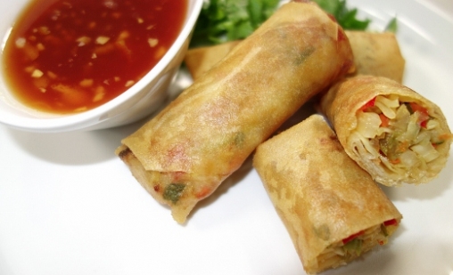 Order 3 Pieces Cha Gio Chay (vegetarian) food online from Pho And Cafe Anh Hong store, Upper Darby on bringmethat.com