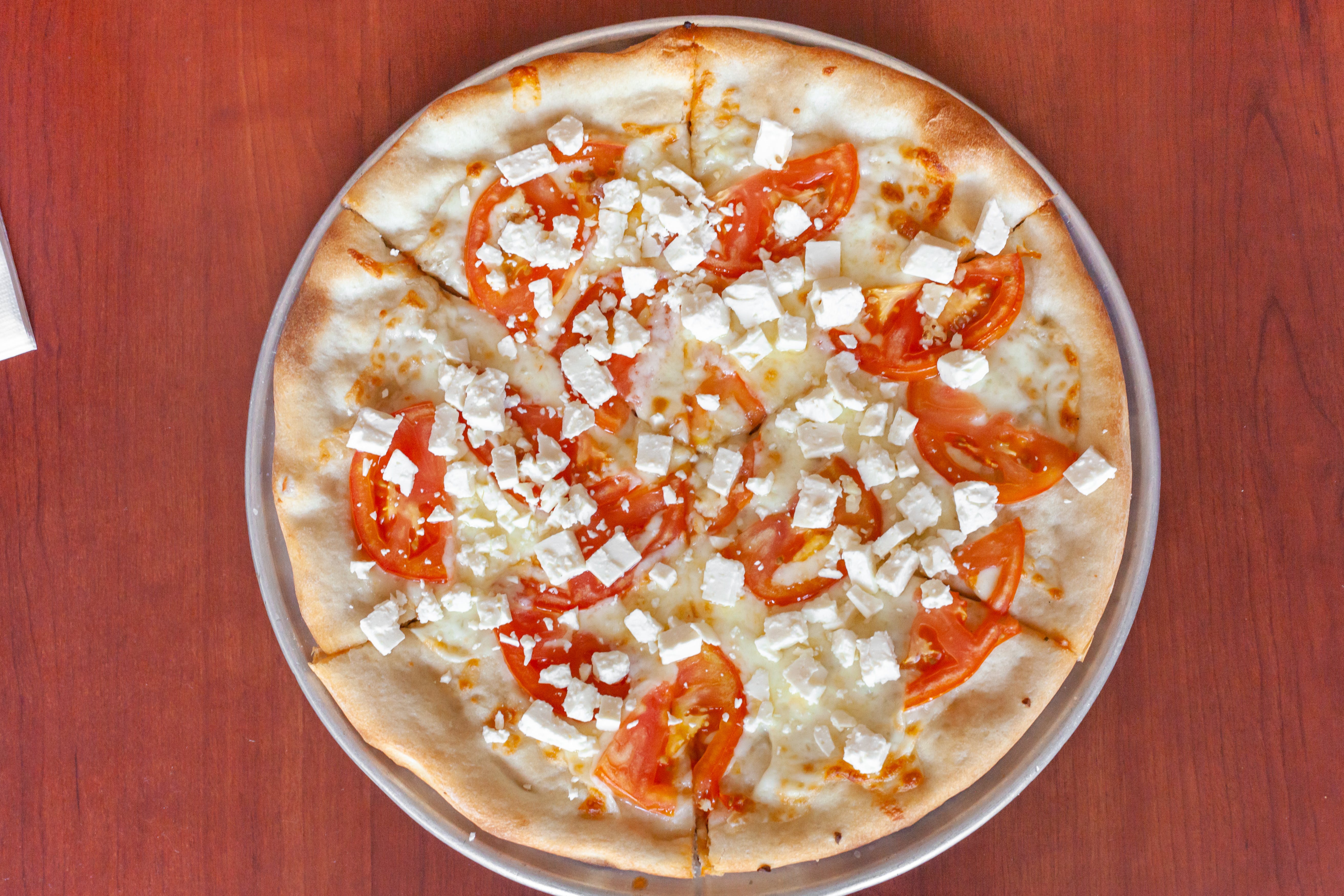 Order White Pizza - Small 12'' food online from Zorba's Express store, Richmond on bringmethat.com