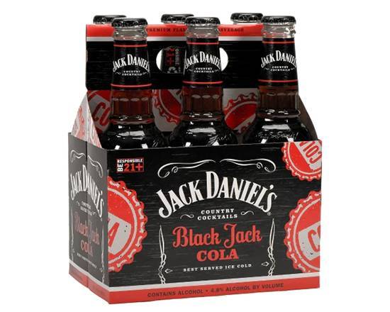 Order Jack Daniel's Black Jack Cola, 6pk-10oz bottle liquor (4.8% ABV) food online from Samco Food Store store, Bakersfield on bringmethat.com