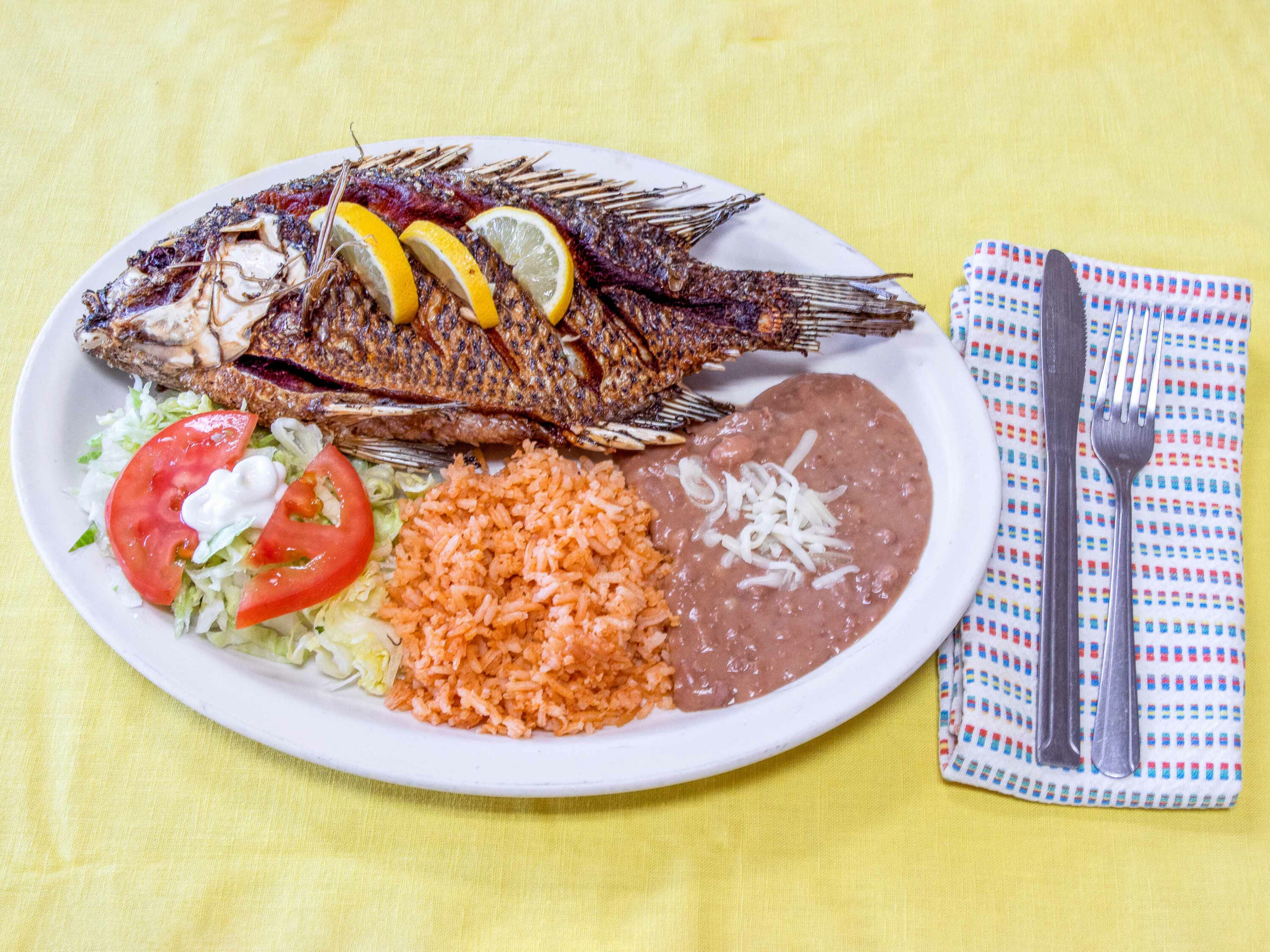 Order Mojarra Frita food online from Don Lencho's Authentic Mexican Food store, West Covina on bringmethat.com