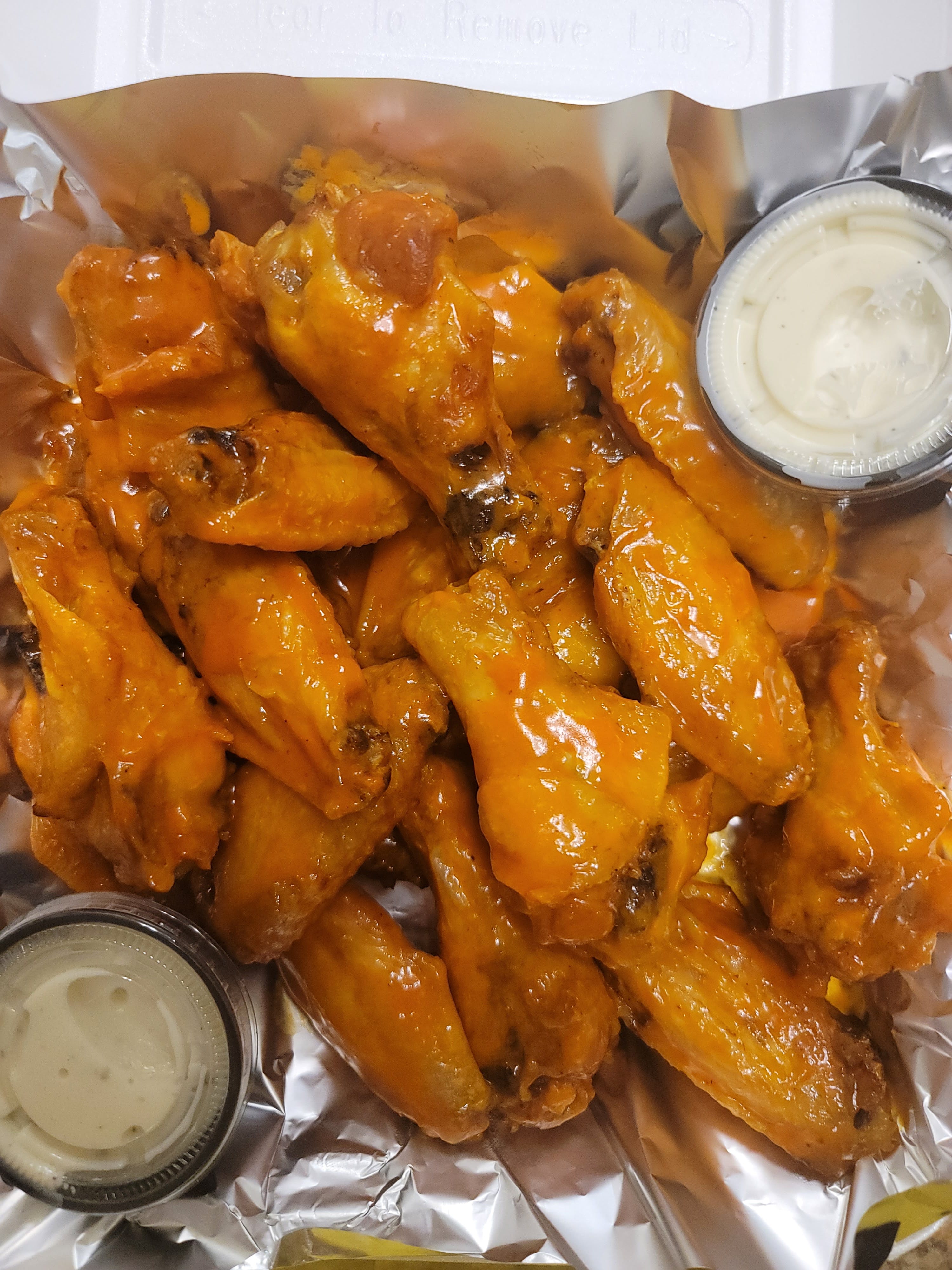 Order Traditional Bone-in wings (5) - 5 Pieces food online from Village Pizza Too store, Churchville on bringmethat.com