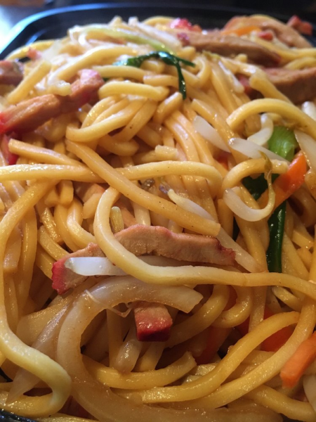 Order L2. Large Pork Lo Mein food online from Wong's Kitchen store, Providence on bringmethat.com