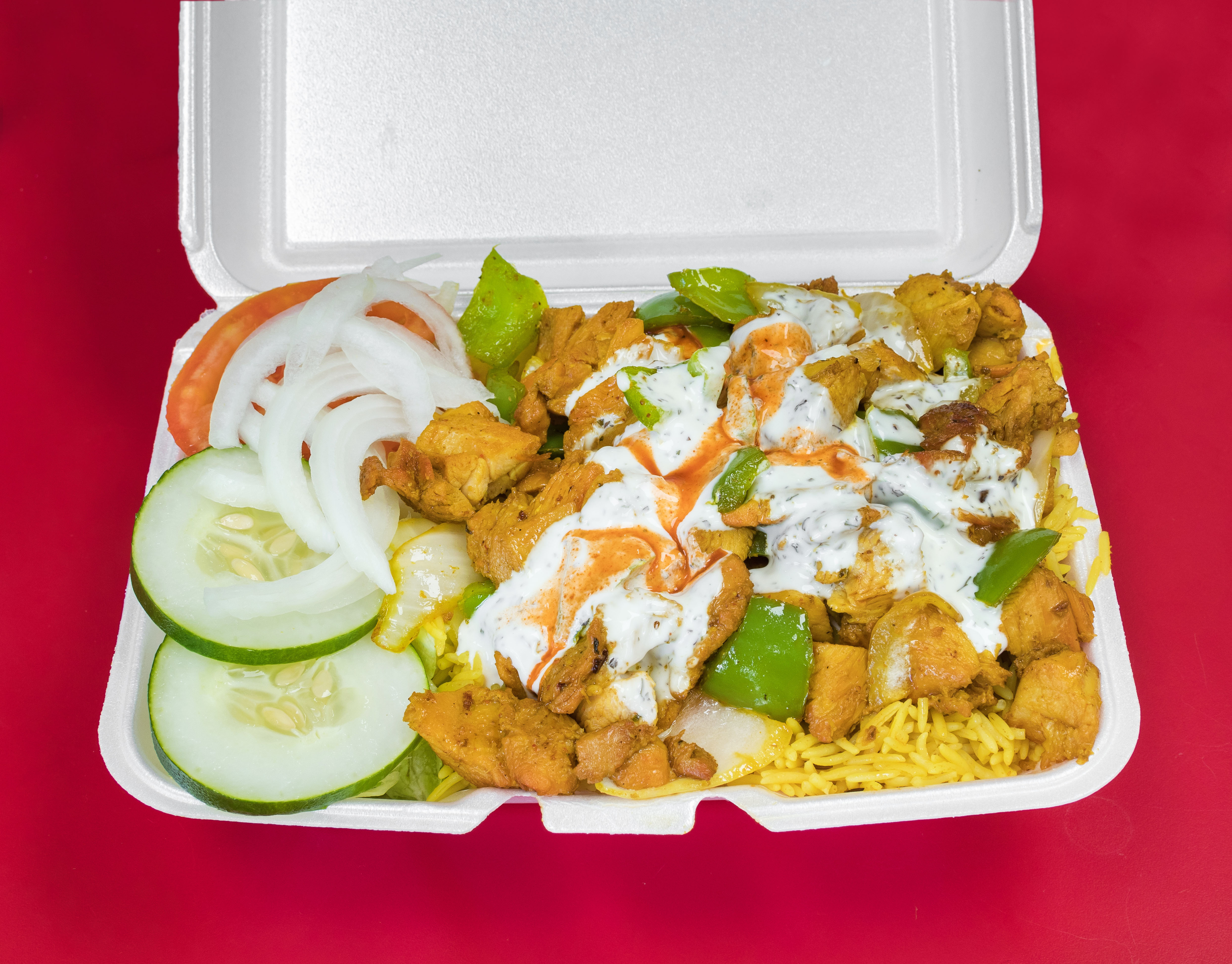Order Chicken over Rice Platter food online from Crown Fried Chicken store, Allentown on bringmethat.com