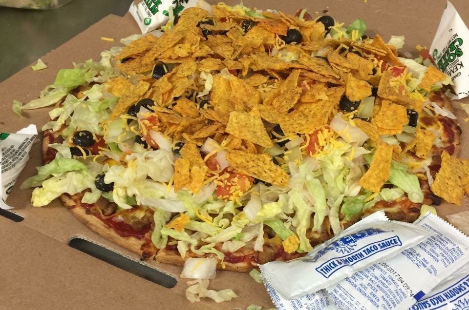 Order Taco Pizza - Small 10'' food online from Jimmy's Pizza Litchfield store, Litchfield on bringmethat.com
