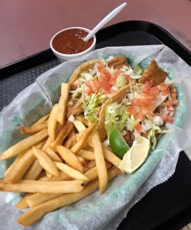 Order 2 Fish taco Special w/fries food online from Taste of Chicago store, Chicago on bringmethat.com