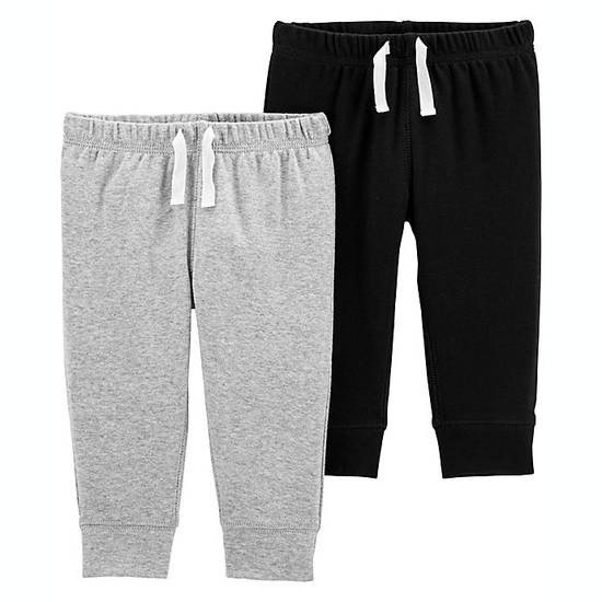 Order carter's® Newborn 2-Pack Cotton Pants in Grey/Black food online from Bed Bath & Beyond store, Lancaster on bringmethat.com