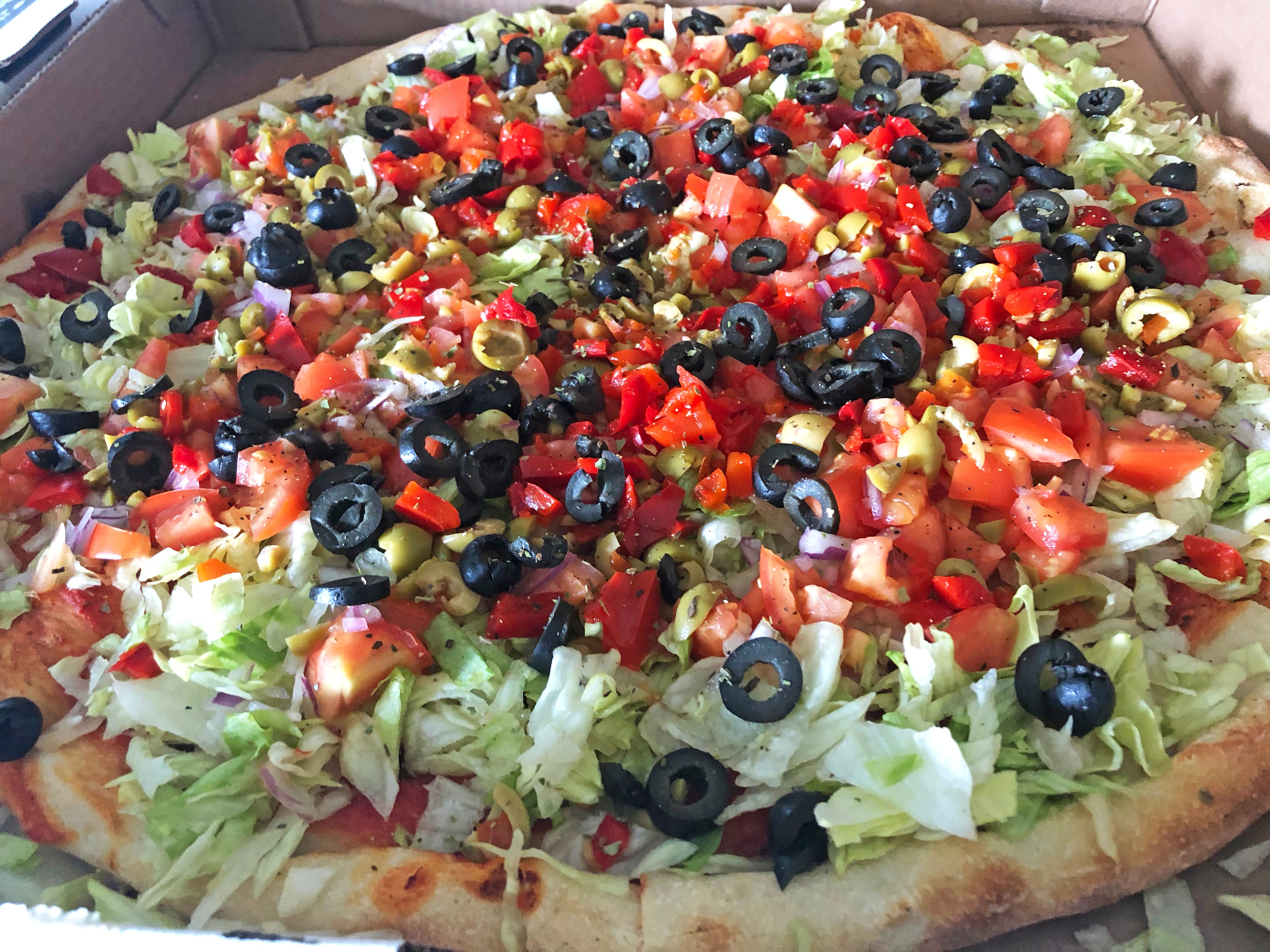 Order Salad Pizza - Regular food online from Gino Parlor Of Sandy Hook store, Sandy Hook on bringmethat.com