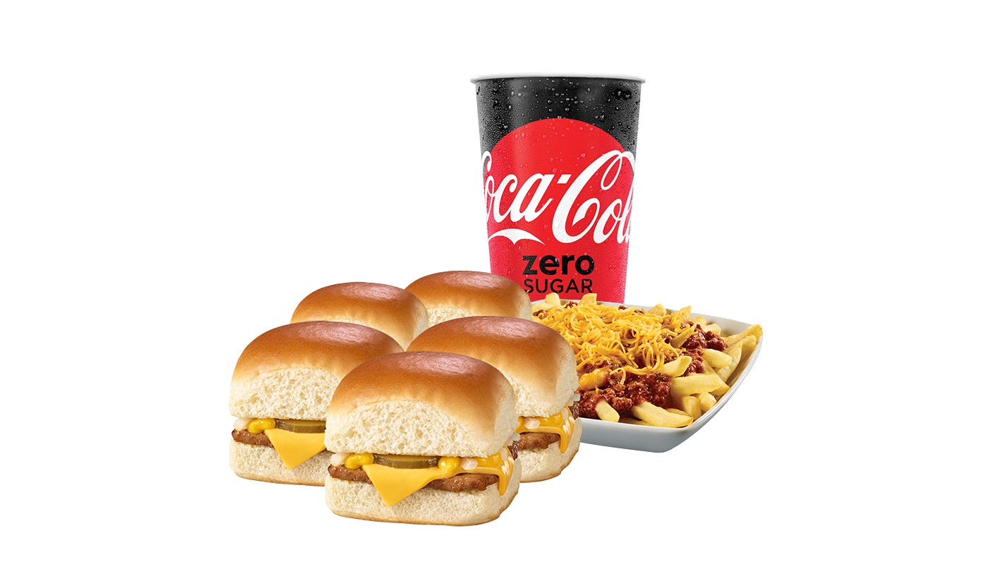 Order 5.  Five Krystals with Chili Cheese Fries Combo food online from Krystal store, Meridian on bringmethat.com