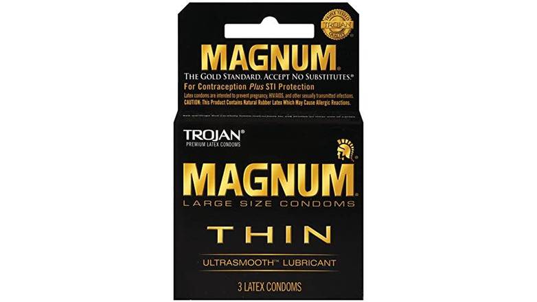 Order Trojan Magnum Thin Lubricated Condoms, 3 Count food online from Aldan Sunoco store, Aldan on bringmethat.com