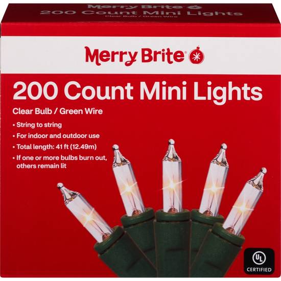 Order Merry Brite Mini Lights, Clear Bulbs with Green Wire, 200 ct food online from CVS store, CONNEAUT on bringmethat.com