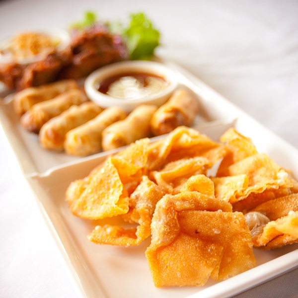 Order Appetizer Plate food online from Bai Tong Thai Restaurant store, Issaquah on bringmethat.com