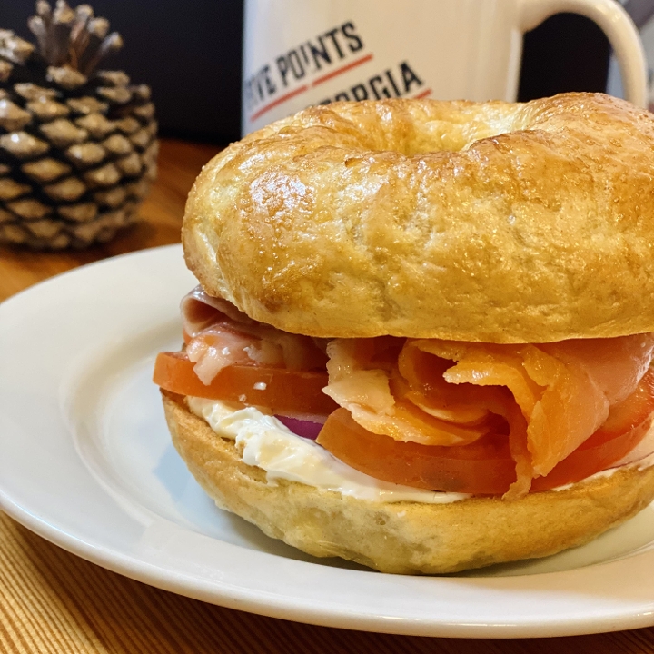 Order Lox & Bagel Sandwich food online from The Cafe On Lumpkin store, Athens on bringmethat.com