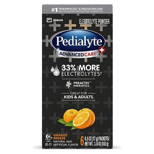 Order Pedialyte AdvancedCare Plus Electrolyte Powder - 0.6 oz x 6 pack food online from Walgreens store, CLEARWATER BEACH on bringmethat.com
