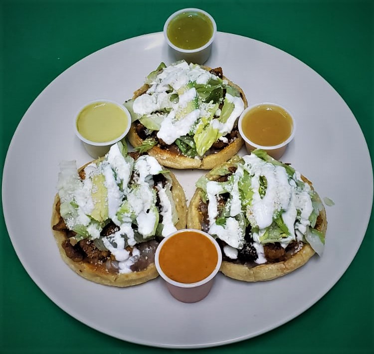 Order Sopes (3) food online from 3 Aguilas Taqueria store, Denton on bringmethat.com