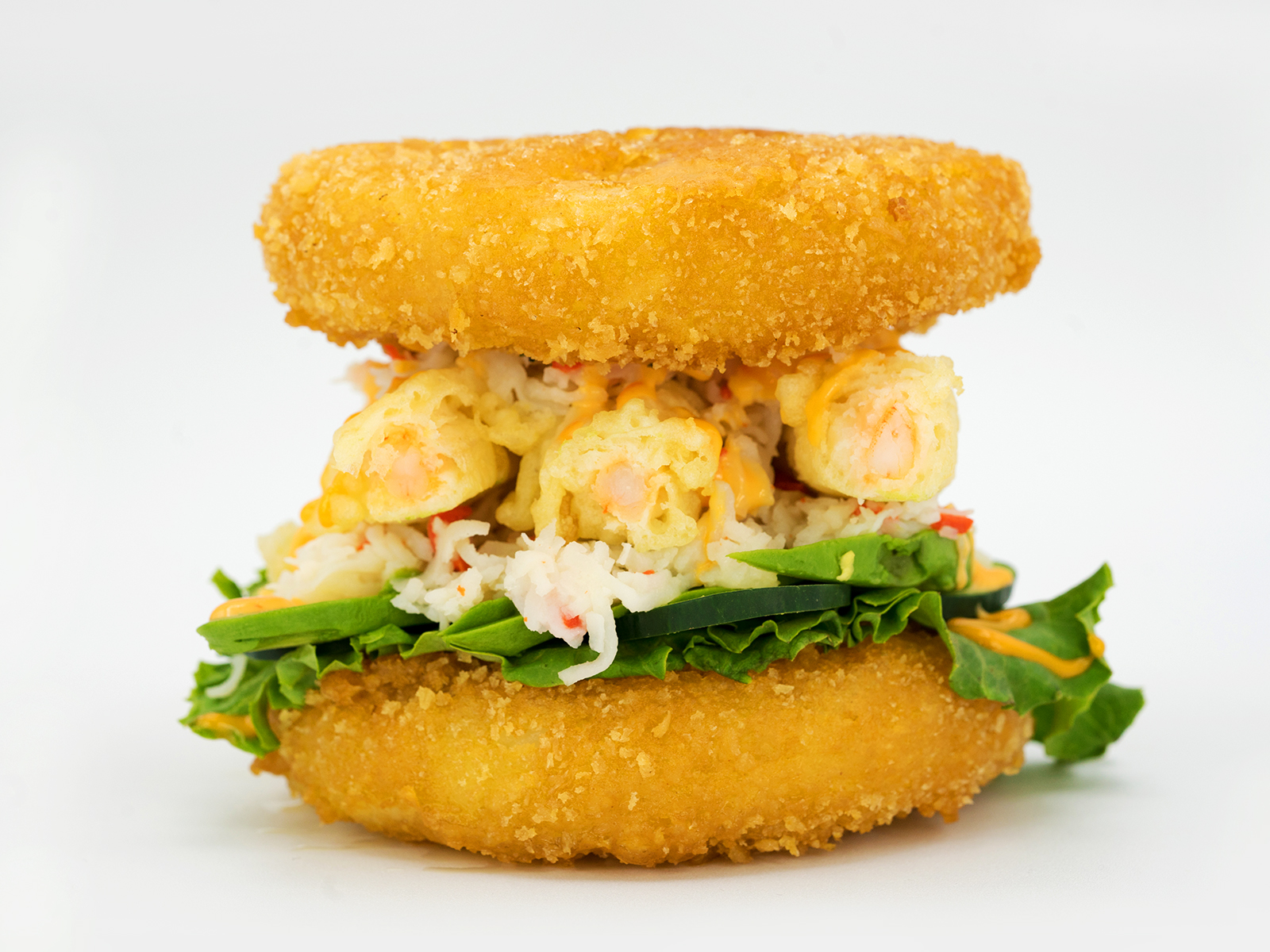 Order Shrimp Tempura Sushi Burger food online from Premier Sushi store, Oregon City on bringmethat.com