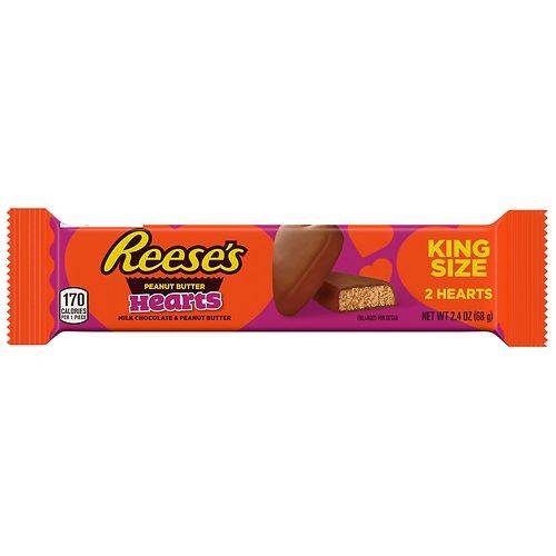 Order Reese's Hearts Candy, Valentine's Day, King Size Pack Milk Chocolate Peanut Butter - 2.4 oz food online from Walgreens store, Charlotte on bringmethat.com