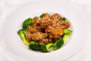 Order AD3 Sesame Chicken Dinner food online from Saigon Cafe store, Cherokee County on bringmethat.com