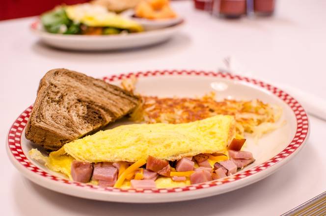 Order MEAT & CHEESE OMELET food online from Ze's Diner store, Woodbury on bringmethat.com