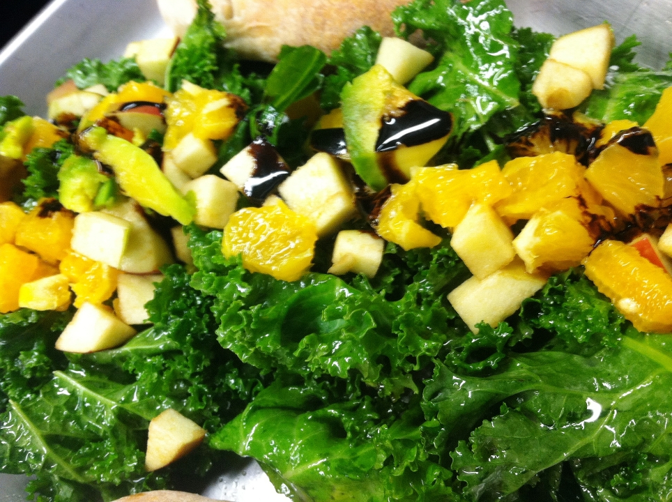 Order Kale Avoccado Salad food online from AJ's Burgers store, New Rochelle on bringmethat.com