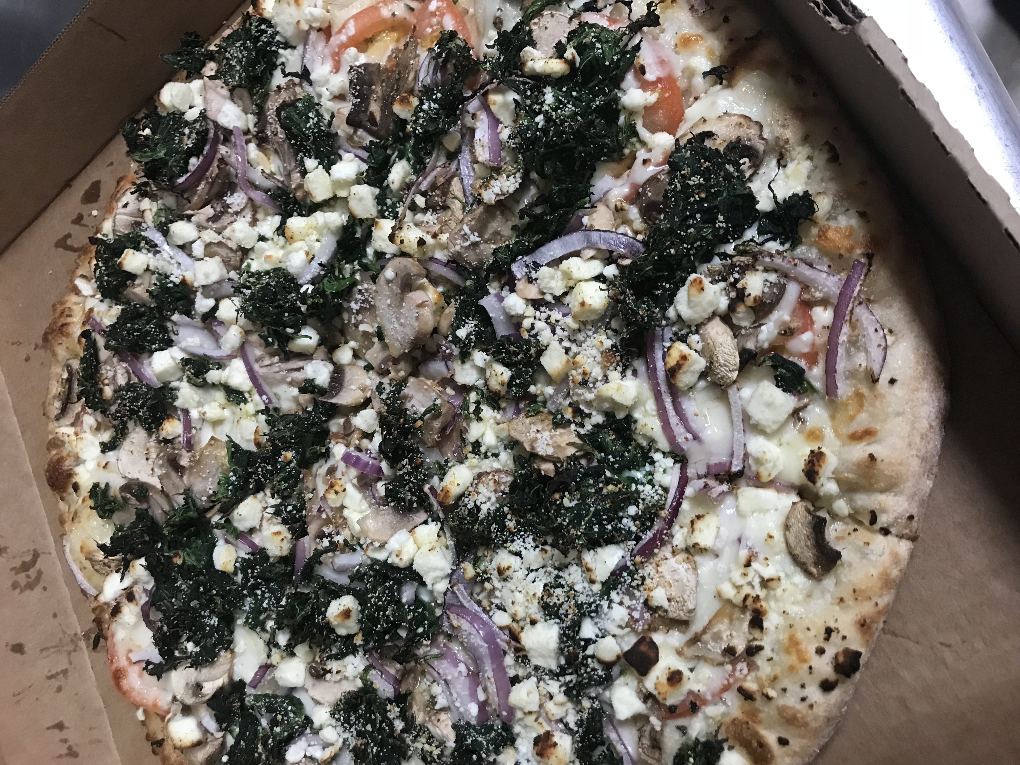 Order Spinach Feta Pizza food online from Pasquale's Pizzeria store, Wilmerding on bringmethat.com