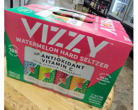 Order VIZZY (watermelon) 12oz. 12pk. CANS food online from Hub Market & Deli store, San Diego on bringmethat.com