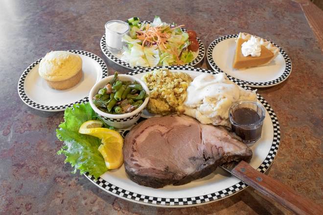 Order 3-Course Prime Rib Dinner (starting at 11 a.m.) food online from Black Bear Diner store, Sandy on bringmethat.com
