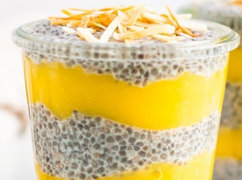 Order Vegan Chia cup with Mango & Coconut food online from Caffe Bene store, Jackson Heights on bringmethat.com