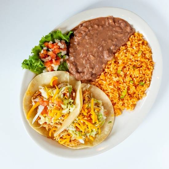 Order Two Classic Seasoned Chicken Tacos food online from El Fenix store, Irving on bringmethat.com