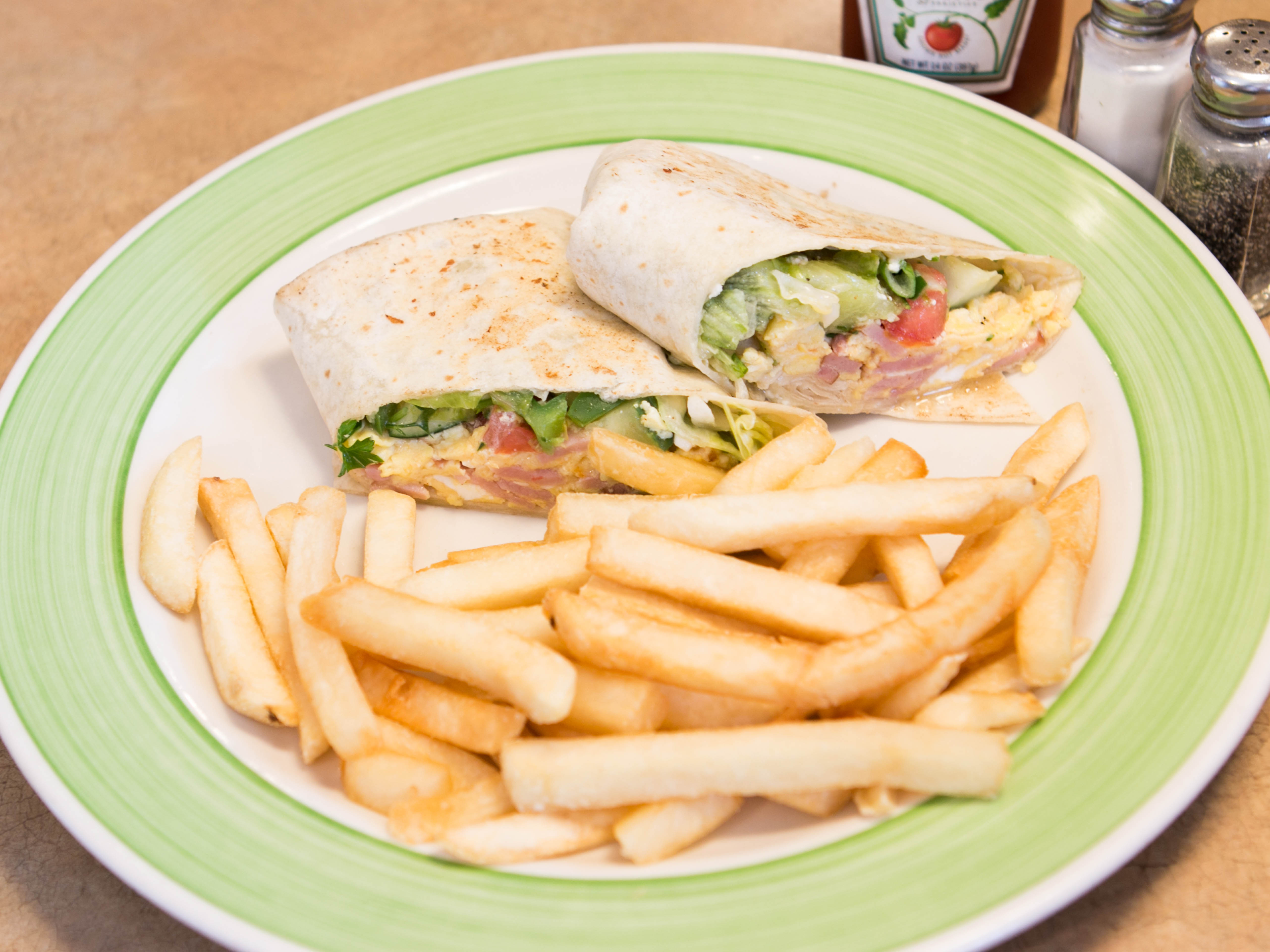 Order Greek Salad and Grilled Chicken Wrap food online from Alpine restaurant store, Franklin Square on bringmethat.com