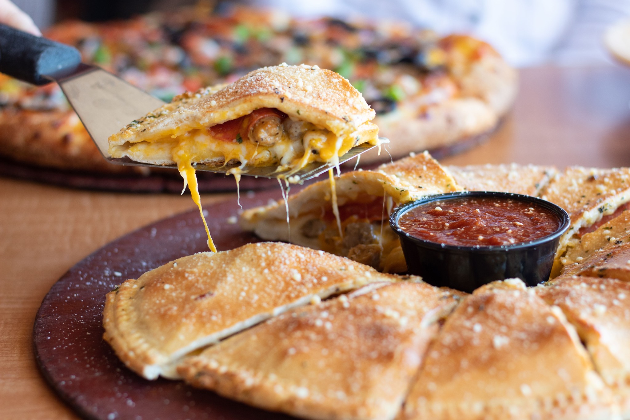 Order Pepperoni Calzone food online from Mazzio Pizza store, Tulsa on bringmethat.com