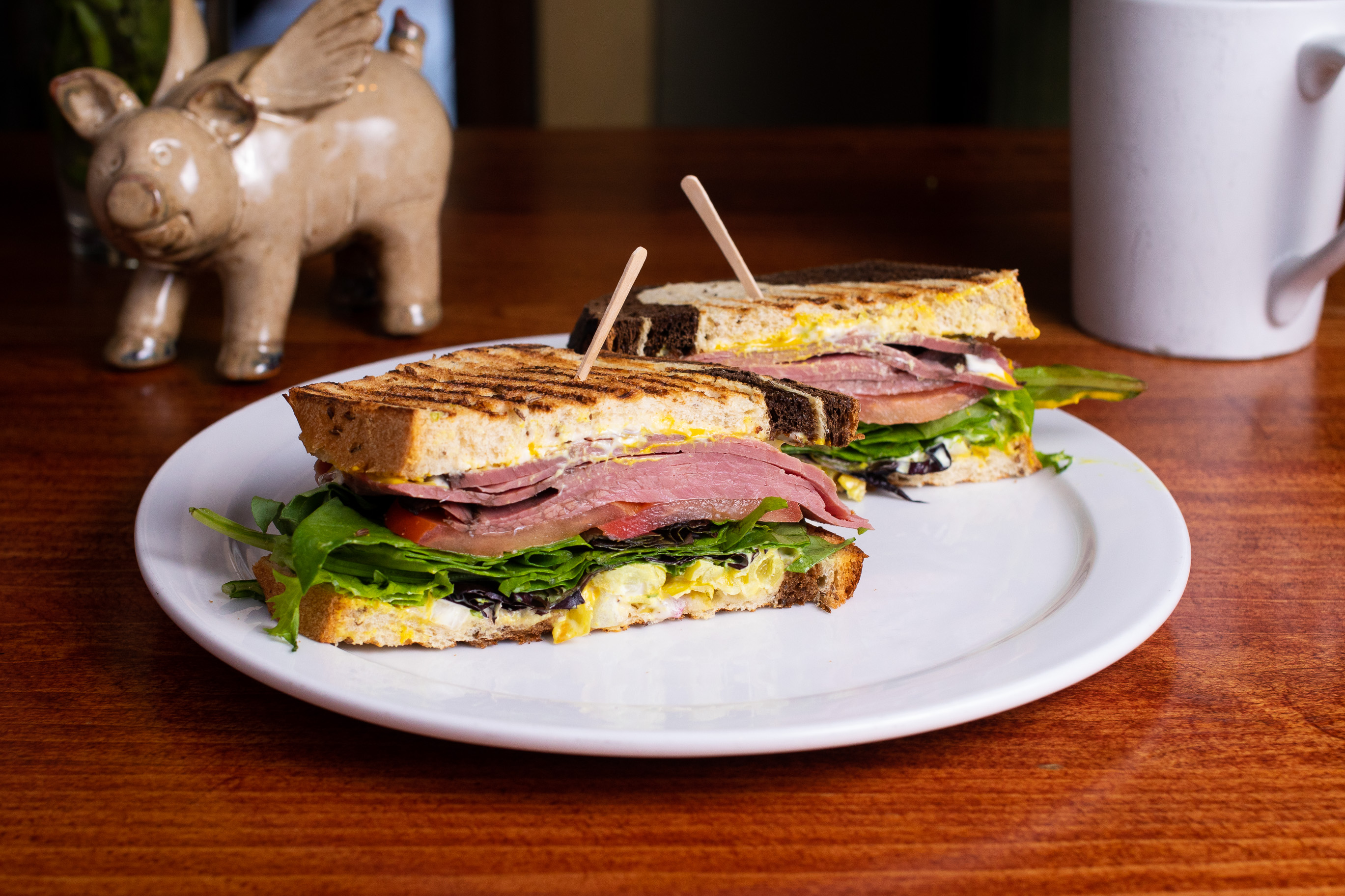 Order Pastrami and Horseradish Sandwich food online from Flying Pig store, San Francisco on bringmethat.com