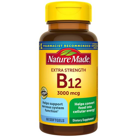 Order Nature Made Extra Strength Vitamin B12 Softgels 3000 mcg (60 ct) food online from Rite Aid store, Palm Desert on bringmethat.com