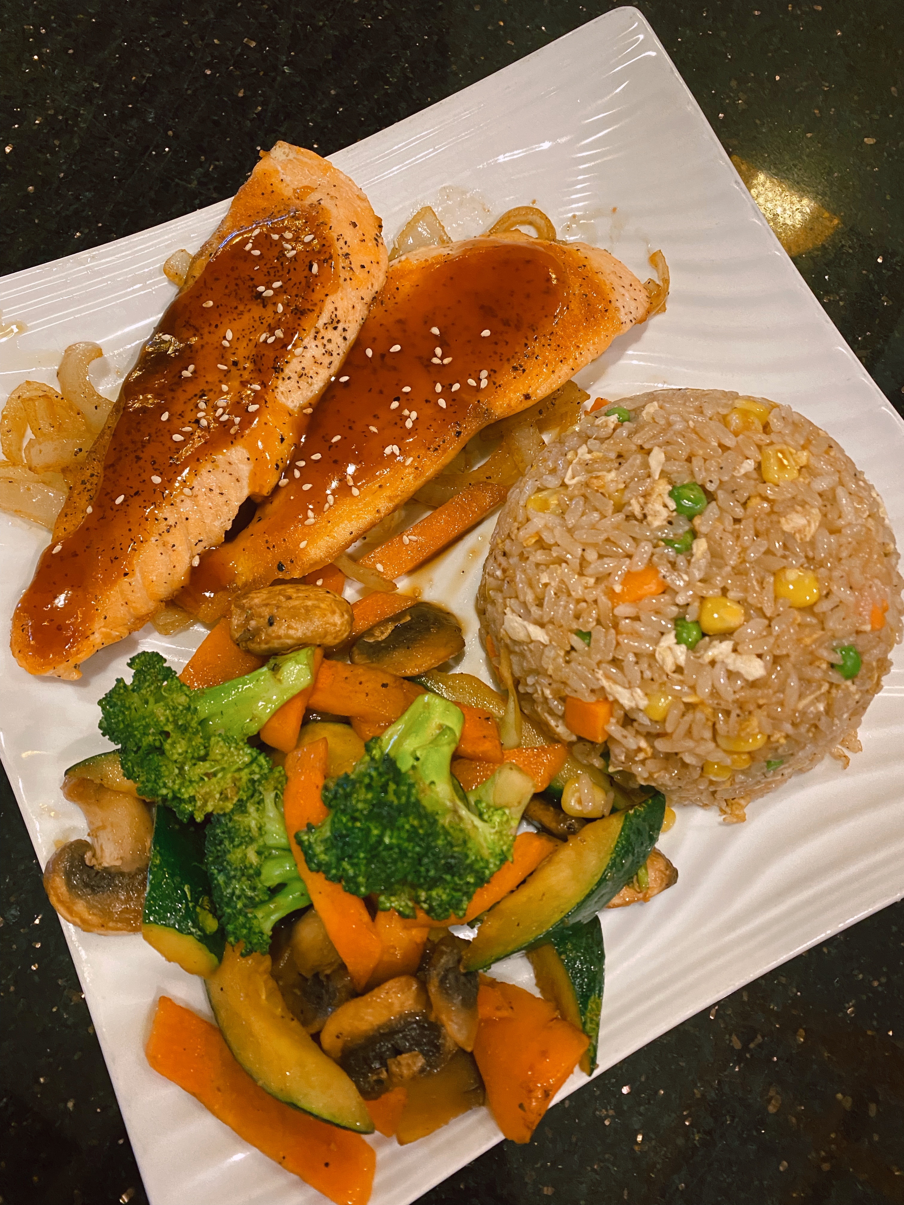 Order Salmon Teriyaki Dinner food online from Shinto Japanese Steakhouse And Sushi Bar store, Naperville on bringmethat.com