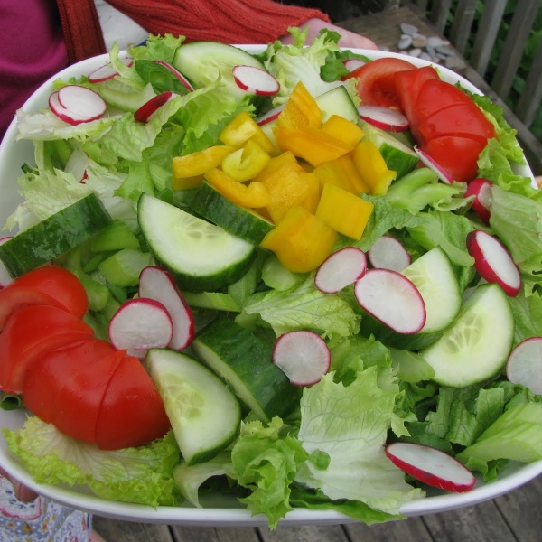Order Tossed Green Salad food online from La Val's Pizza store, Albany on bringmethat.com
