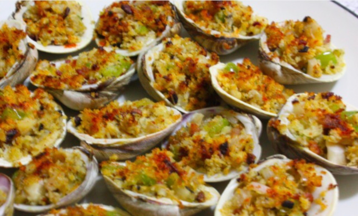 Order Clams Casino 1/2 Shell food online from Captain’s Curbside Seafood store, Trappe on bringmethat.com