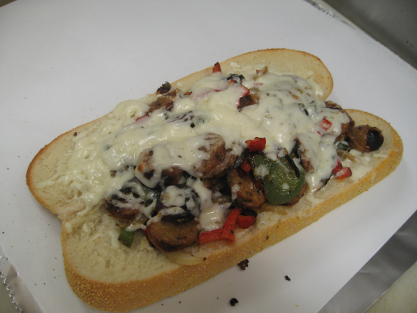 Order Italian Sausage and Peppers Sandwich food online from Papas Pizza store, San Diego on bringmethat.com